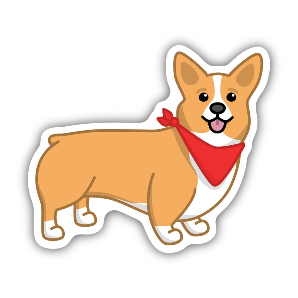 Stickers Northwest, 3", Sticker, Corgi in Bandana